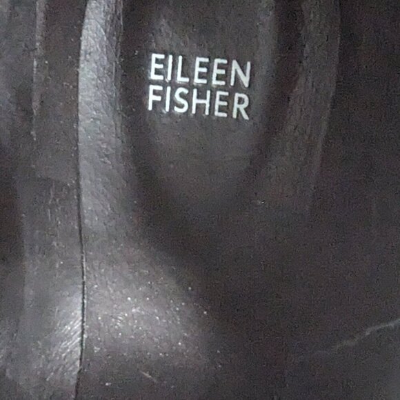 Eileen Fisher Crew Felted Lace-Up Bootie black wool comfy wedge heel zip 5.5 Sz9 - Picture 9 of 11